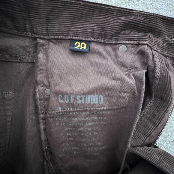 COF Studio M7/29 Men’s Brown Corduroy Jeans Pants‎ Tapered - Picture 5 of 9